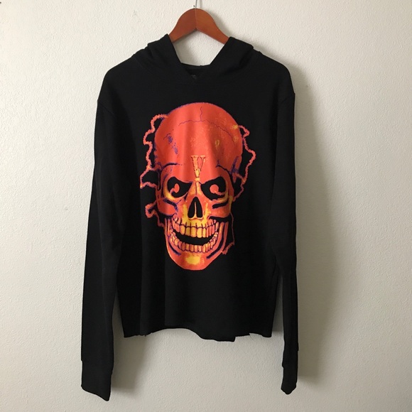 vlone shocker skull moletom com capuz